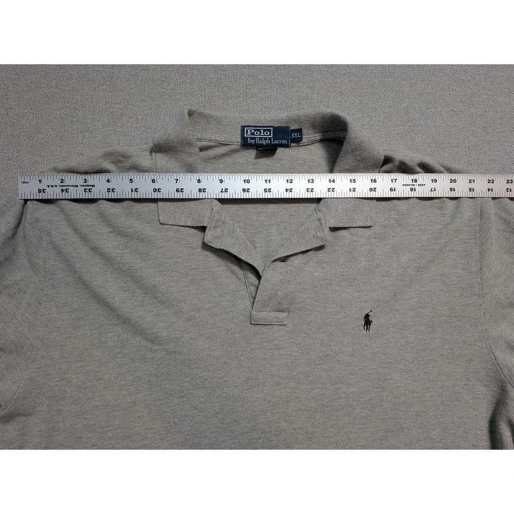 Polo Ralph Lauren Men's Polo Shirt Gray XXL Cotton Pique Short Sleeve Top Pony